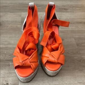 NWT Cole Haan Women's Cloudfeel Hampton Leather Wedge Sandals Sz 6.5